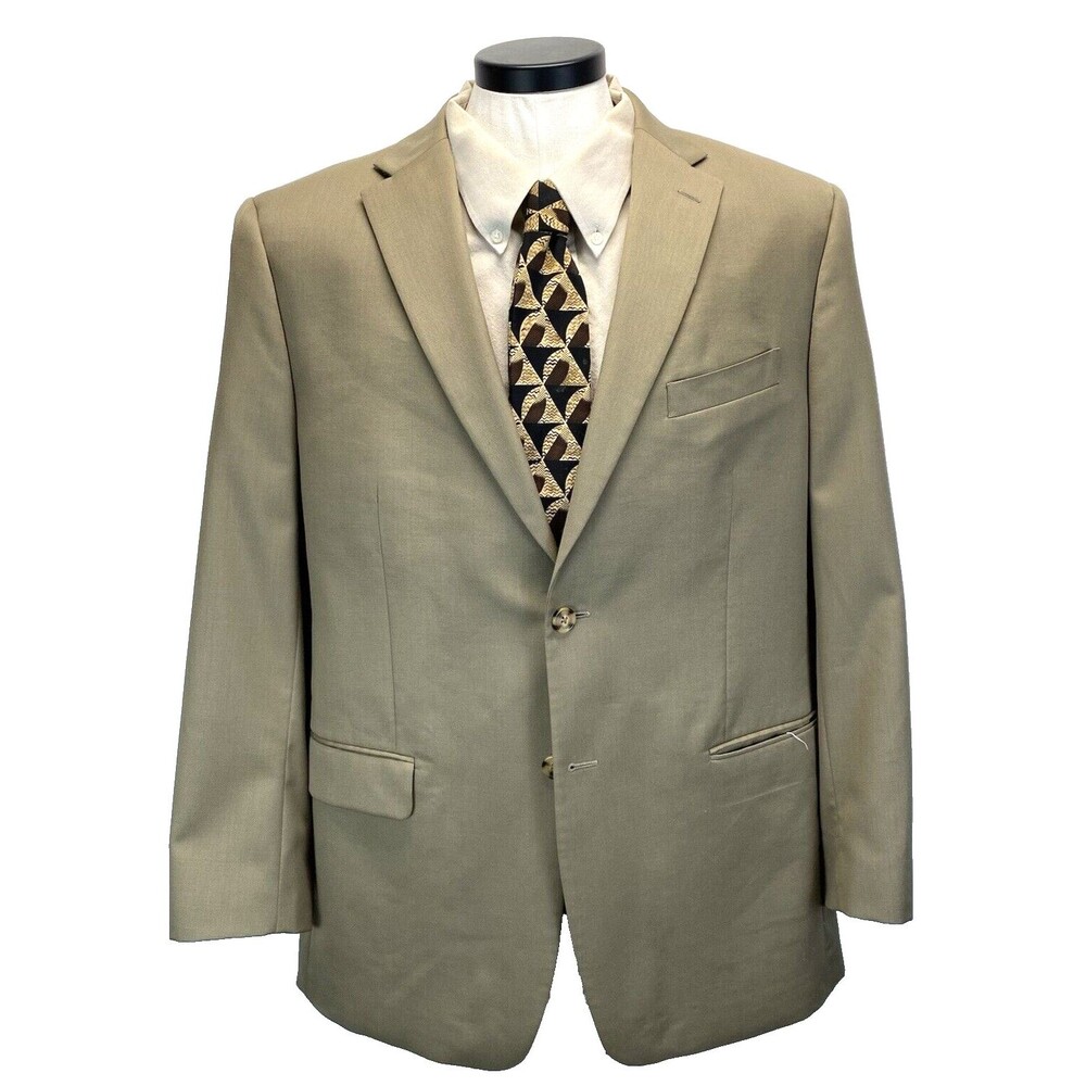 Tommy Hilfiger Men 42L Brown Suit Jacket Sport Coat 100% Wool **/defect